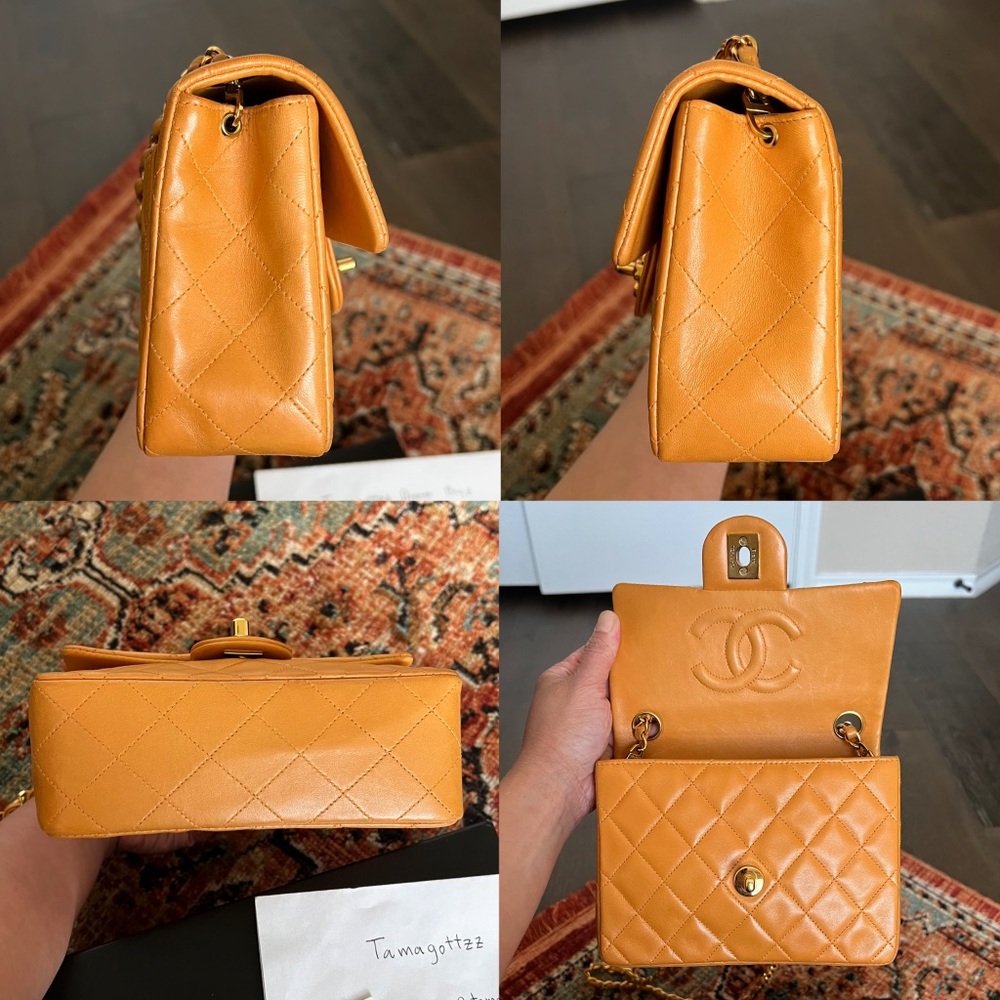 Chanel Classic Vintage Mini Square Orange Flap Bag - Picture 6 of 11